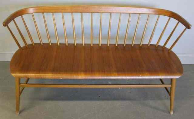 Appraisal: Midcentury Bench From a nd Street NYC apartment Dimensions ''