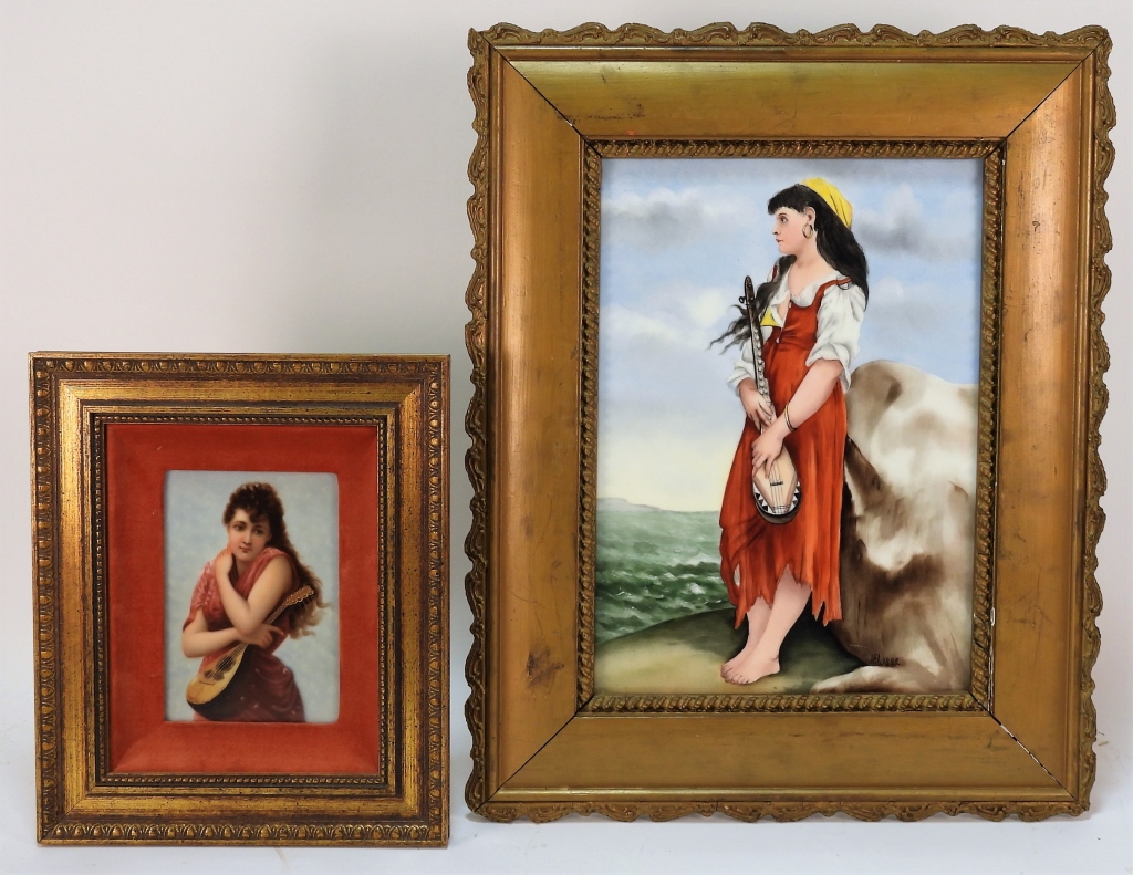 Appraisal: PC GERMAN PORCELAIN PLAQUES OF BEAUTIFUL WOMEN GermanyEarly th CenturyIncludes