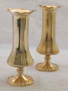 Appraisal: A pair of silver spill vases with fluted bodies Sheffield