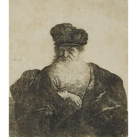 Appraisal: Rembrandt Van Rijn - OLD MAN SEATED WITH FLOWING BEARD