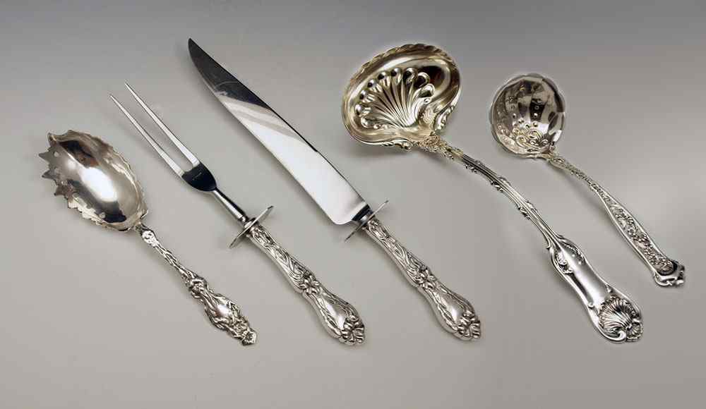 Appraisal: ESTATE STERLING SERVING PIECES AND CARVING SET To include Gorham