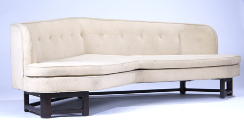 Appraisal: EDWARD WORMLEY DUNBAR Corner sofa upholstered in its original ivory