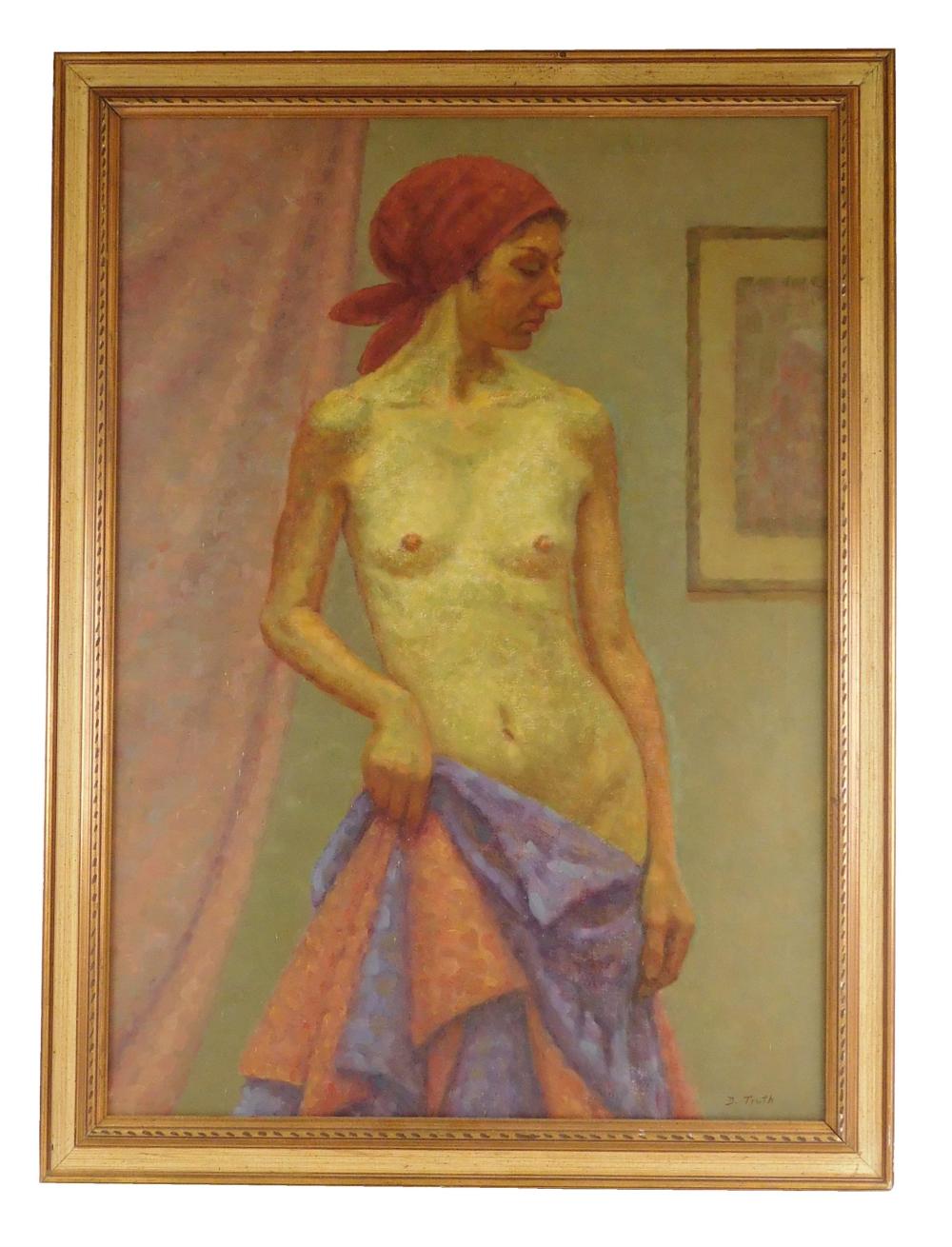 Appraisal: Dan Truth American B oil on canvas a slender woman