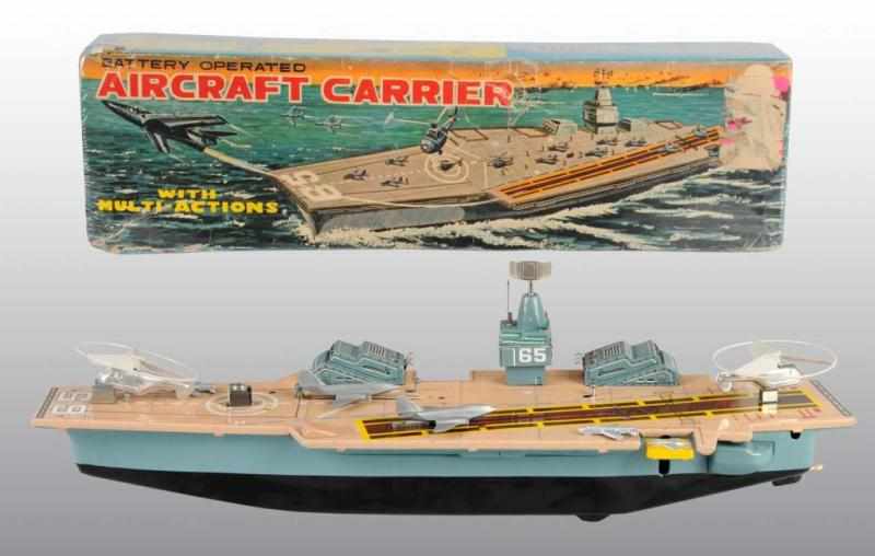 Appraisal: Tin Aircraft Carrier Battery-Op Toy Description Japanese Working Distributed by