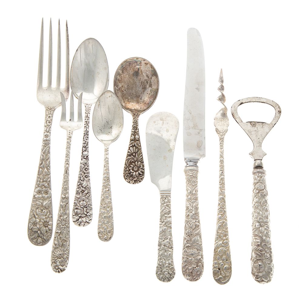 Appraisal: Collection of Assorted Sterling Repousse Flatware including Jacobi Jenkins Steiff