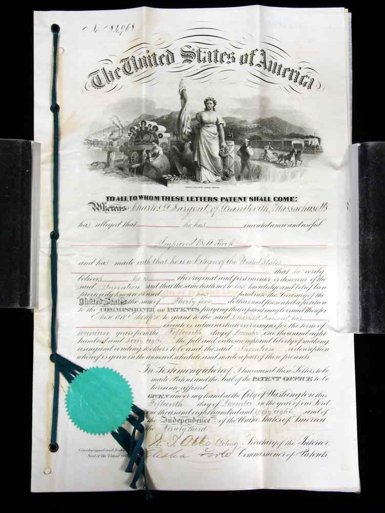 Appraisal: 'S- S AMERICAN PATENTS - All issued to Charles G