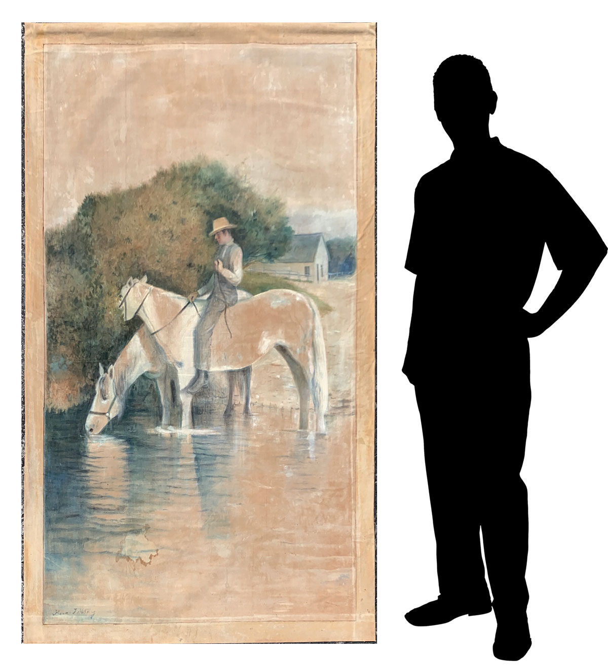 Appraisal: McCAIG Flora American active - Man on Horseback Watering with