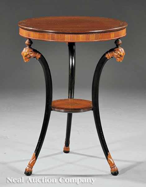 Appraisal: An Adam-Style Inlaid Mahogany Gu ridon late th c circular