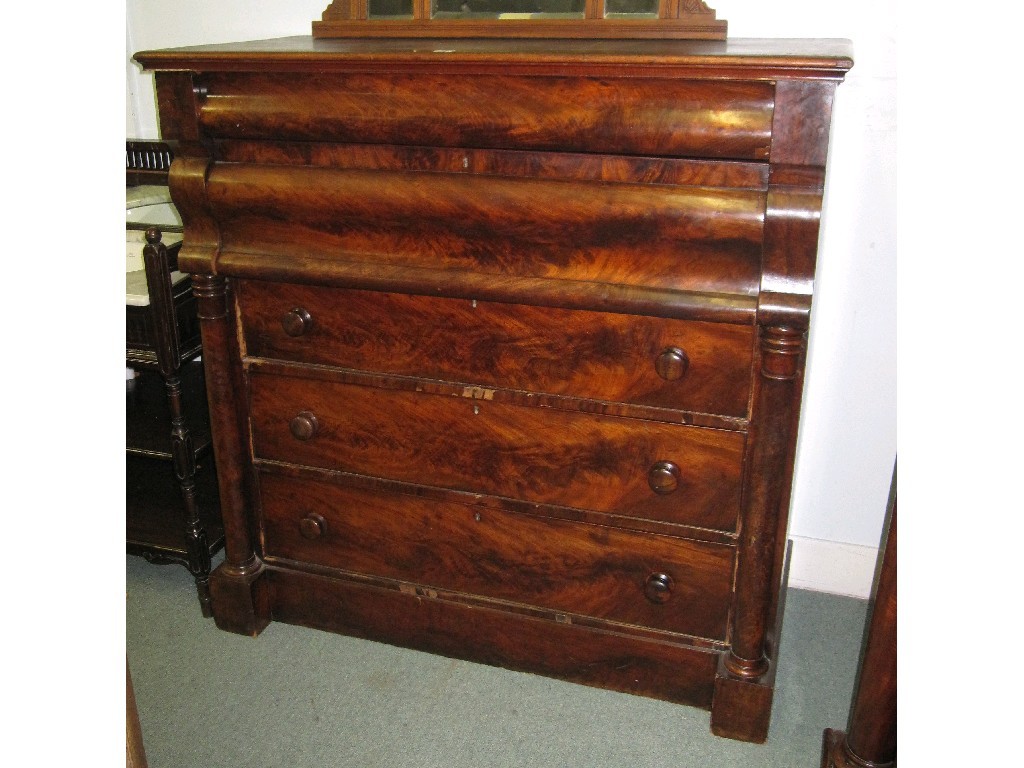 Appraisal: Victorian mahogany ogee chest