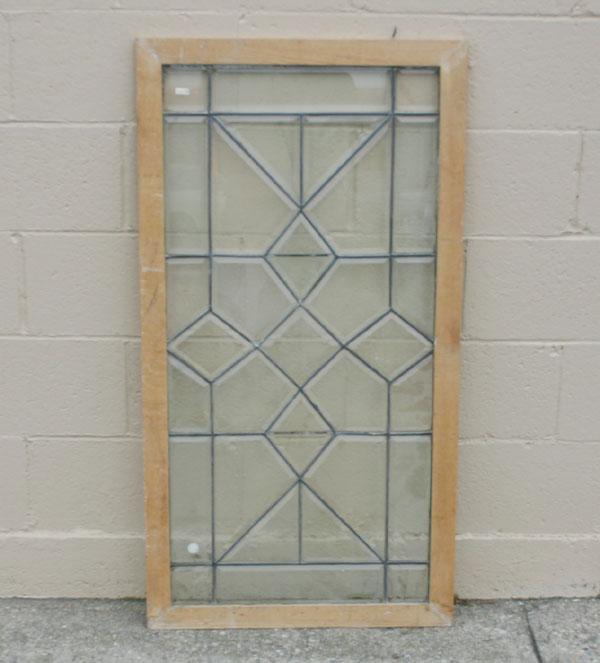 Appraisal: Victorian framed beveled leaded glass window x