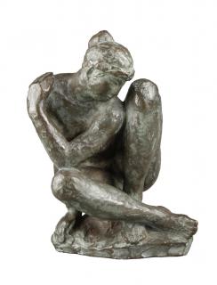 Appraisal: Seated Nude Dancer Bronze with green patinationsigned with initials TM