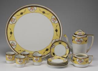 Appraisal: -piece espresso dessert service by Noritake having floral cartouches on