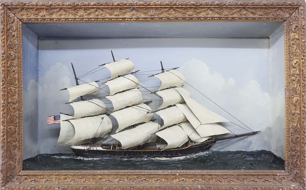 Appraisal: American Coastal Schooner Shadow Box Diorama circa American Coastal Schooner