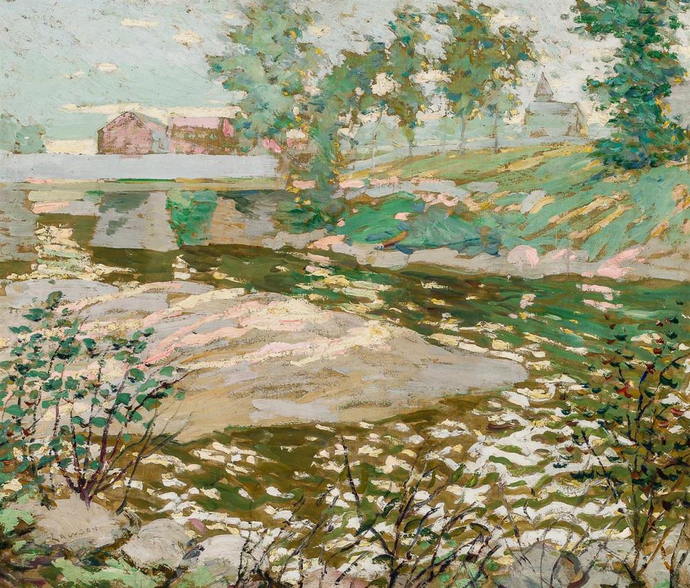 Appraisal: ERNEST LAWSON American - River with Bridge Possibly Bronx River