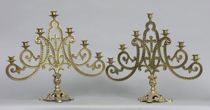 Appraisal: Pair of Candelabra From St Bonaventure University Seven lights each