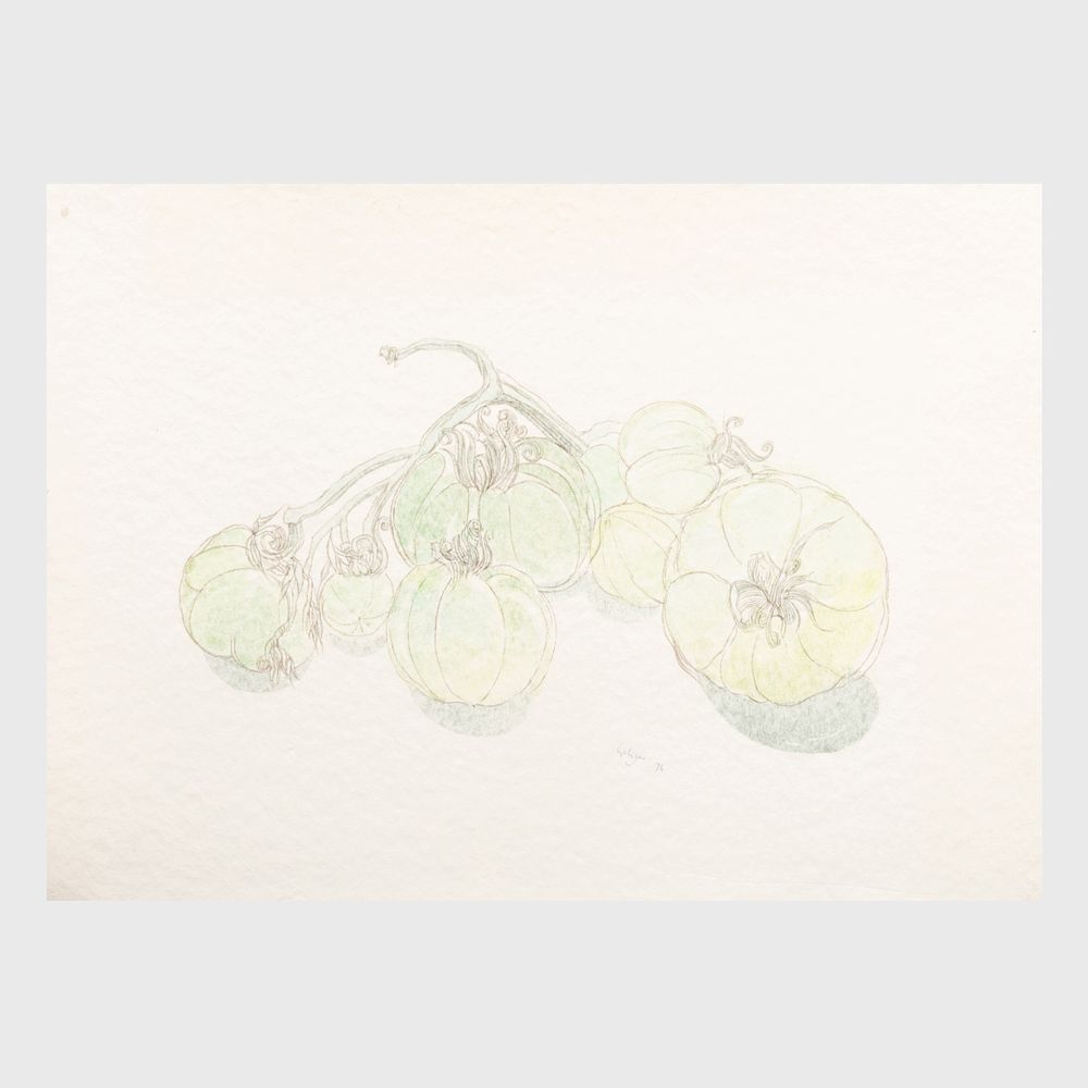 Appraisal: Charles Seliger - Green Tomatoes Ink and watercolor on paper