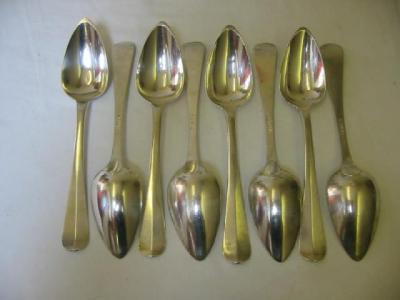 Appraisal: A SET OF EIGHT CONTINENTAL TABLE SPOONS the Old English