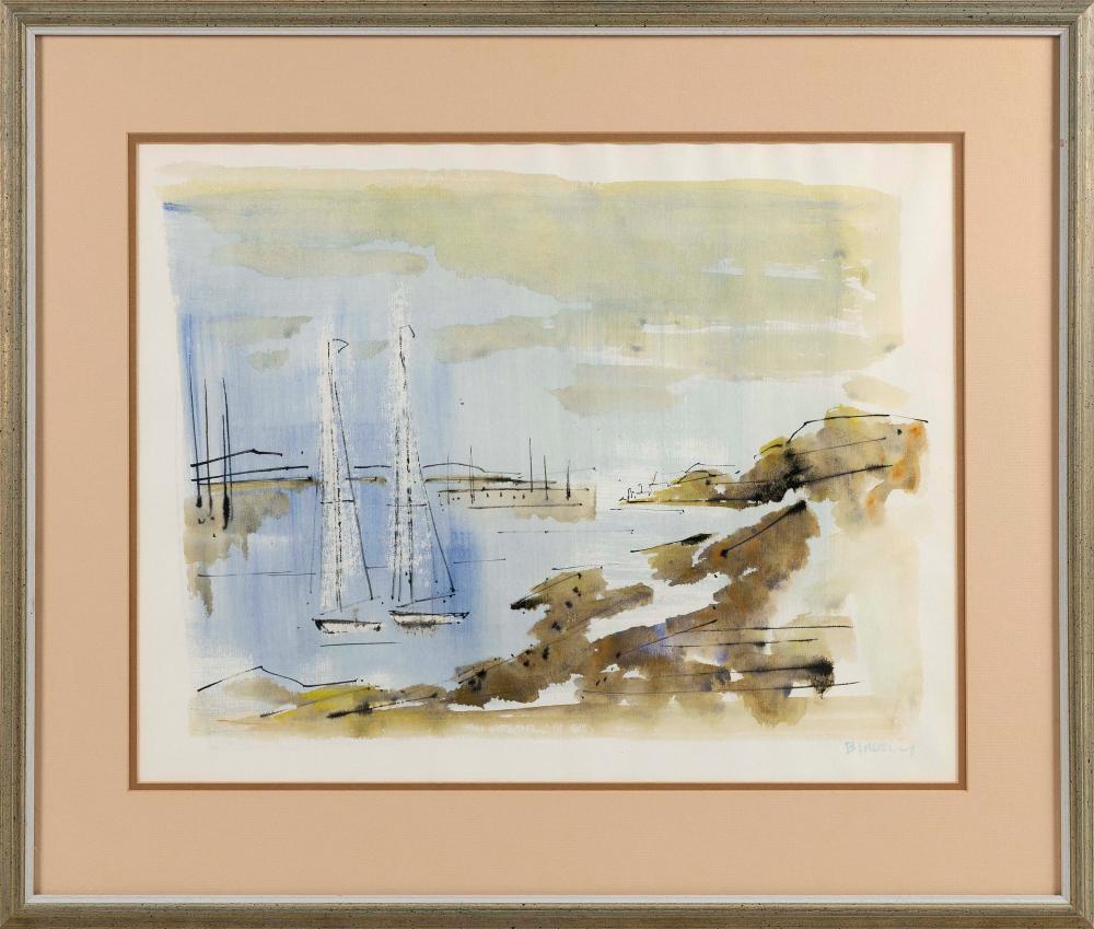 Appraisal: ALFRED BIRDSEY BERMUDA - SAILBOATS IN THE HARBOR BERMUDA WATERCOLOR