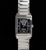 Appraisal: Versace Landmark Watch Ladies' Landmark watch with a black dial