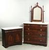 Appraisal: CHEST OF DRAWERS COMMODE - Two piece early Victorian Gothic