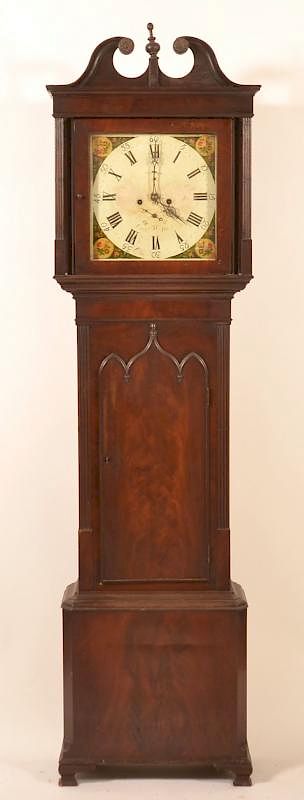 Appraisal: English or Scottish Federal Mahogany Tall Case Clock English or