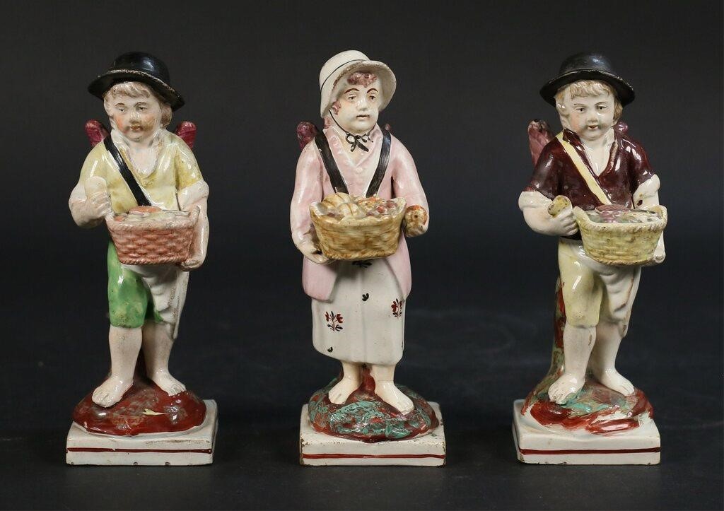 Appraisal: Enoch Wood Staffordshire English porcelain figures boys with baskets Each