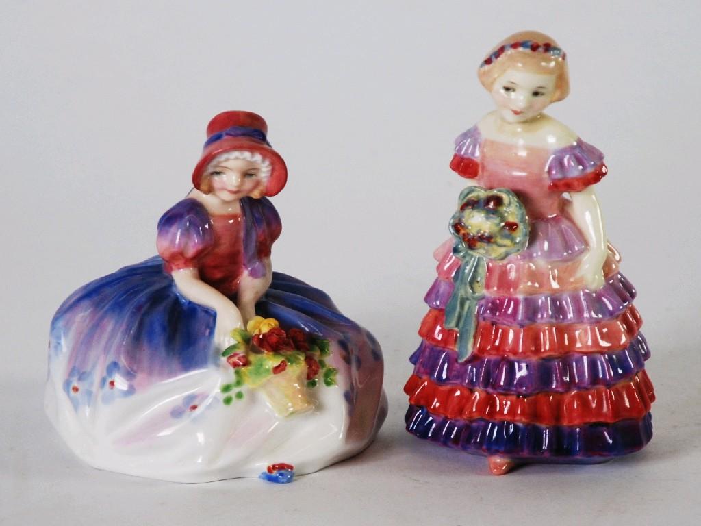 Appraisal: TWO ROYAL DOULTON SMALL CHINA FIGURES 'THE LITTLE BRIDESMAID' HN