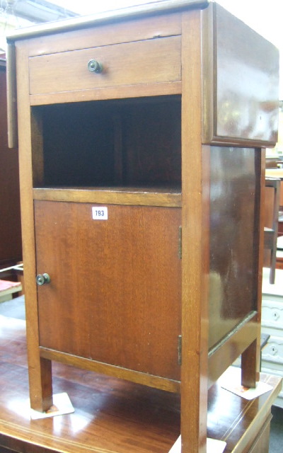 Appraisal: A th century mahogany pot cupboard the drop flap top