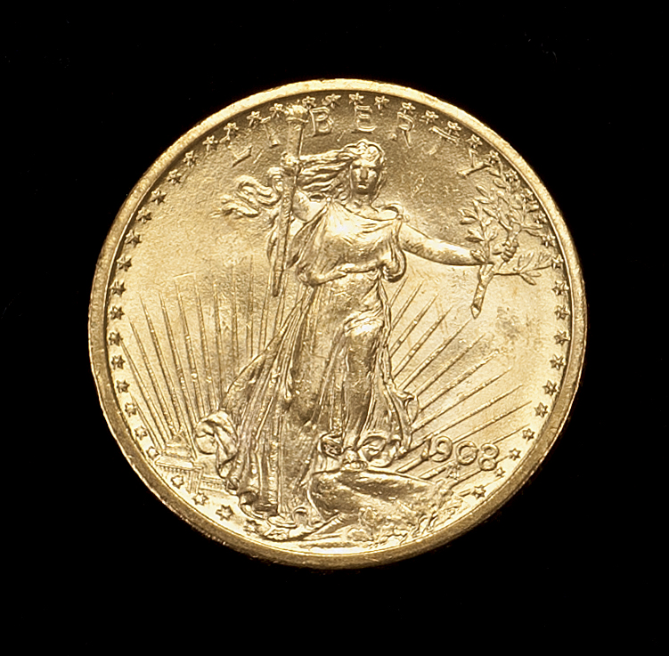 Appraisal: U S DOUBLE EAGLE GOLD PIECE Pin Wheeling Mint Luster