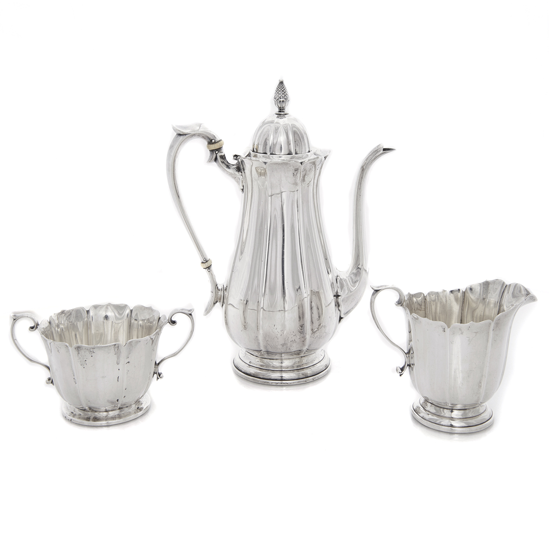 Appraisal: A LOT OF WATSON IRISH STERLING COFFEE SERVICE COMPRISING A