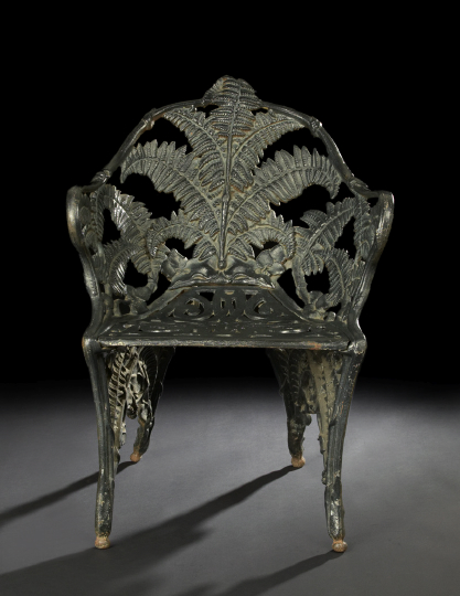 Appraisal: Anglo-American Cast-Iron Fern -Pattern Garden Chair late th century the