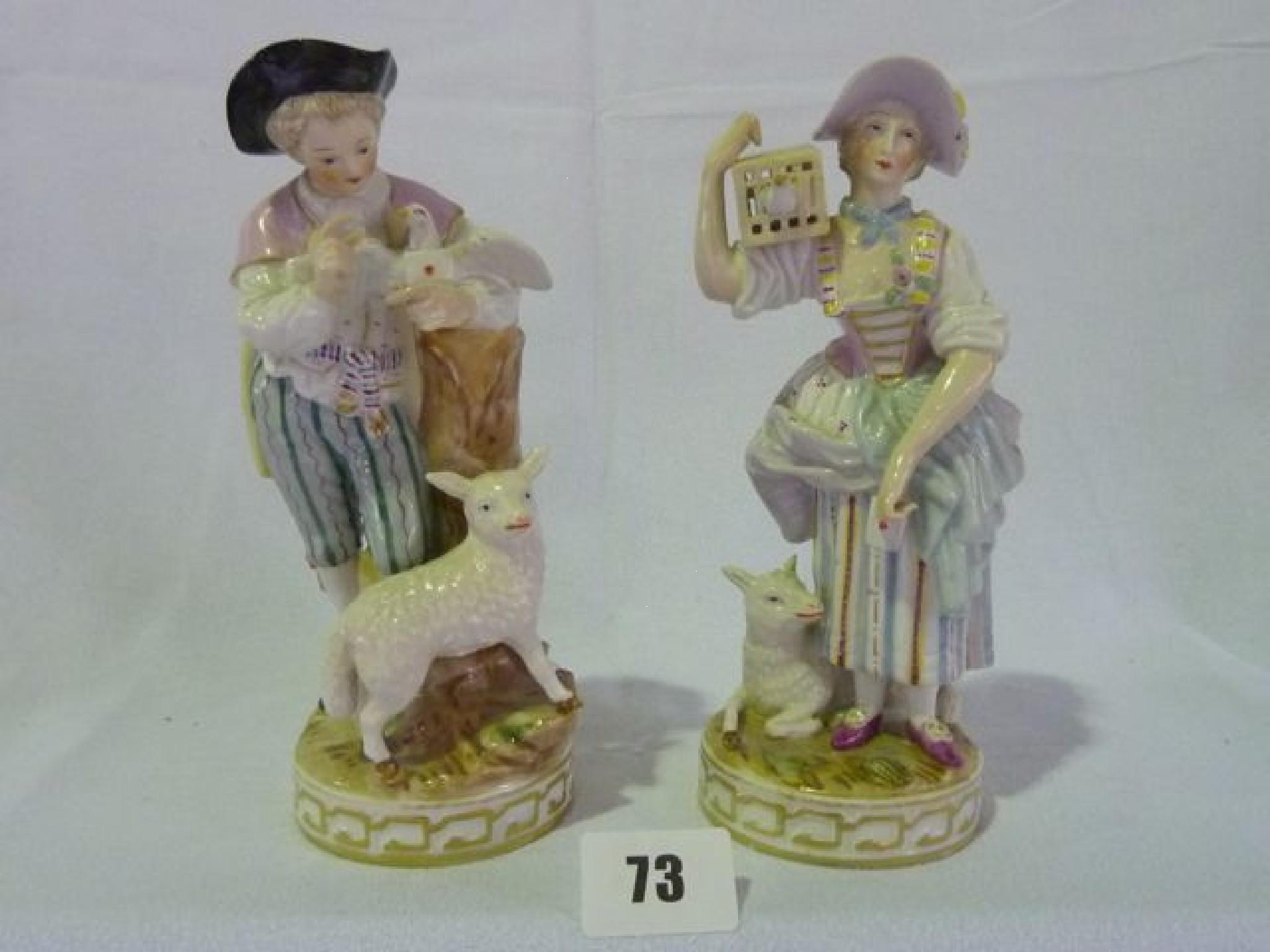 Appraisal: A pair of figures of a lady and gallant with