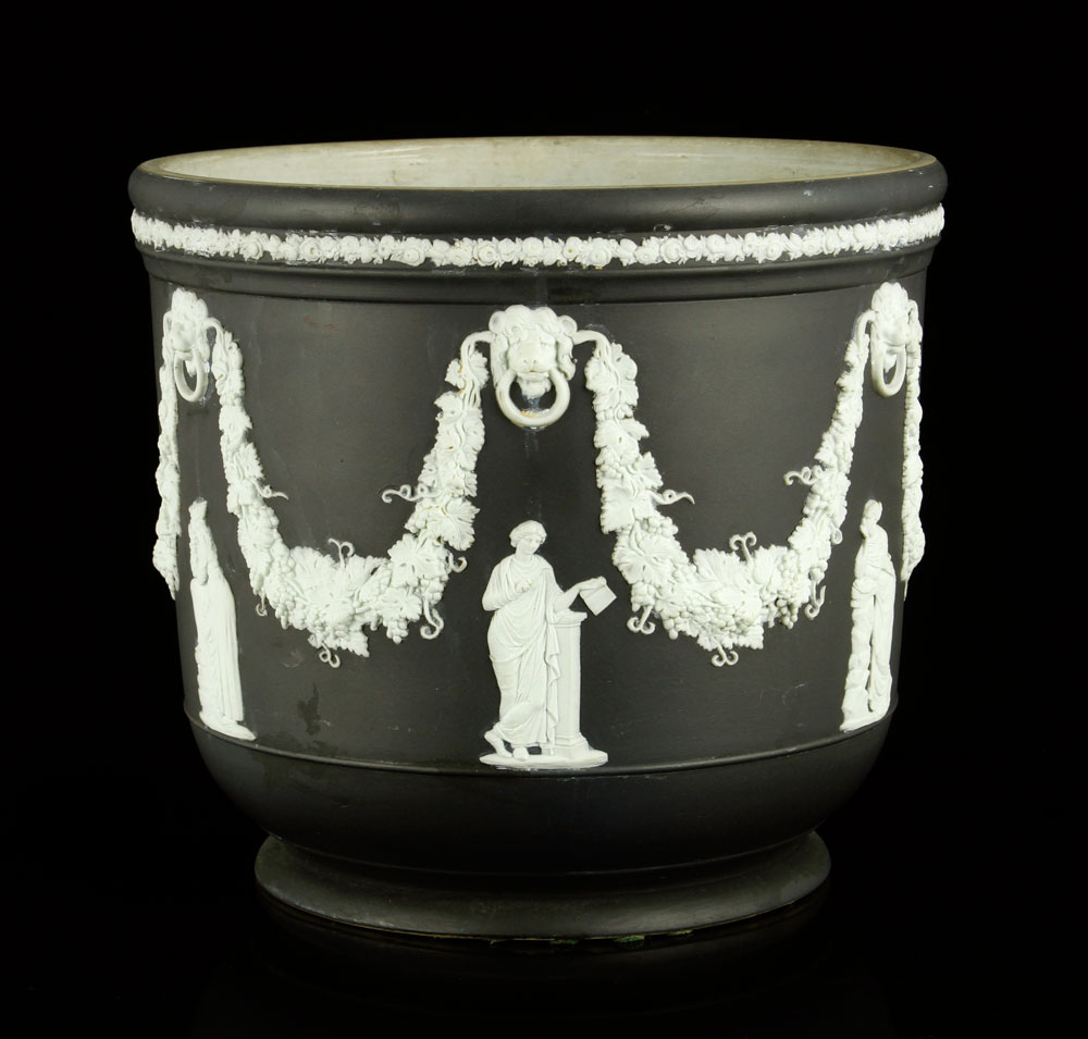 Appraisal: - Wedgwood Jasperware Flower Pot Wedgwood Jasperware black and white