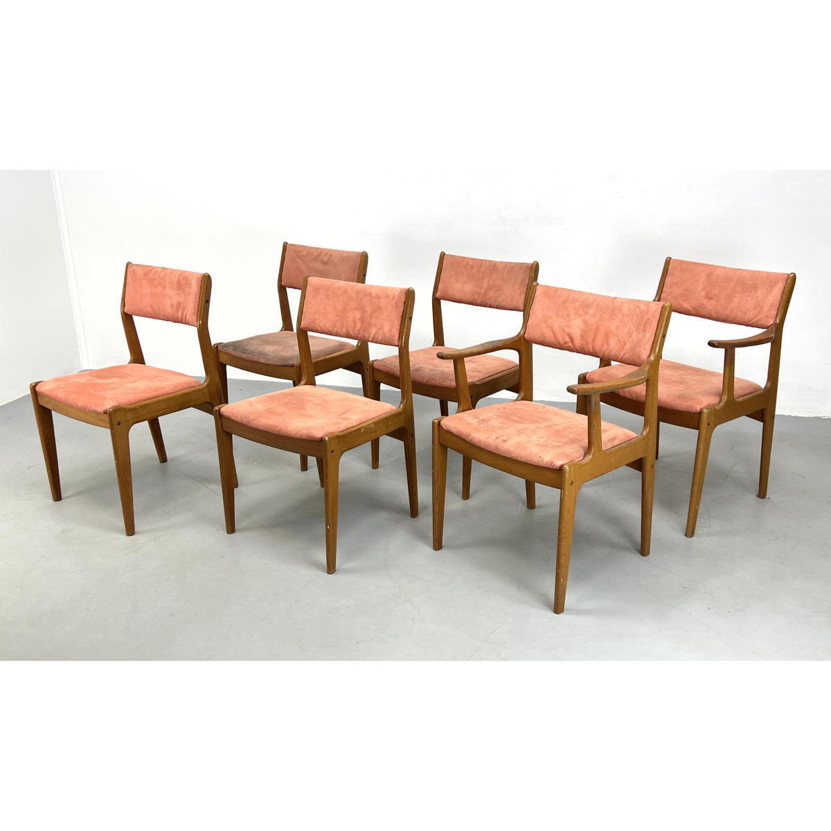 Appraisal: Set Danish Modern Teak Dining Chairs Dimensions H inches W