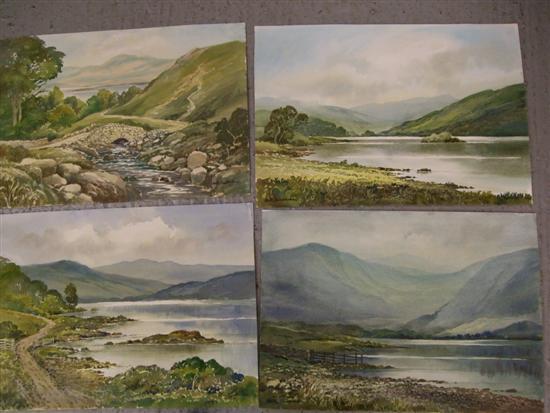 Appraisal: Keith Burtonshaw four watercolours of the lake district Watendlath Tarn