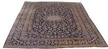 Appraisal: An All-over Blue Kashan Carpet An all over navy blue