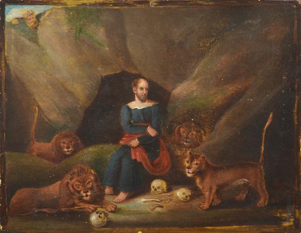 Appraisal: ARTIST UNKNOWN TH CENTURY Daniel in the Lion's Den oil