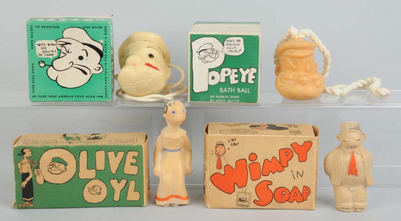 Appraisal: Lot Of Popeye Character Soaps All have original boxes Two