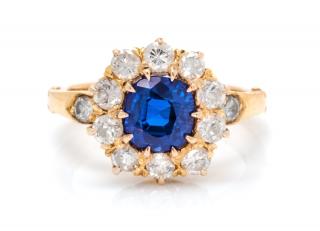 Appraisal: A Yellow Gold Sapphire and Diamond Ring dwts A Yellow