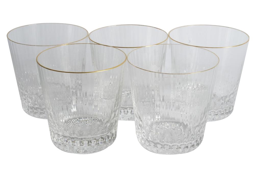 Appraisal: FIVE SAINT LOUIS CUT CRYSTAL TUMBLERS OLD FASHIONED GLASSESeach signed