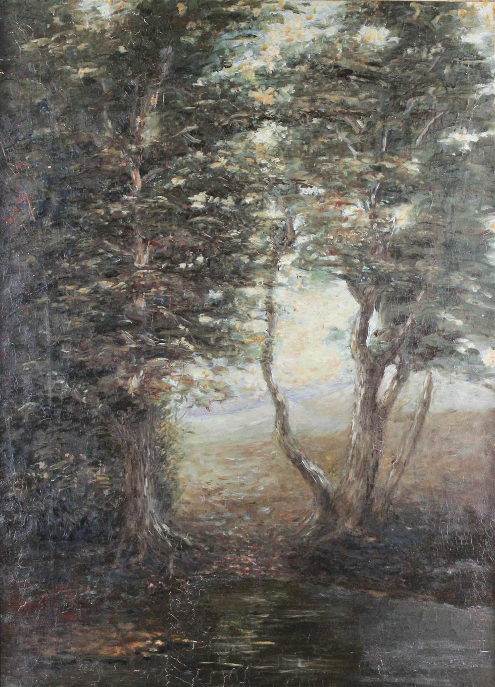 Appraisal: JOSEPH STEWART AMERICAN TREES IN LANDSCAPE Oil on canvas x