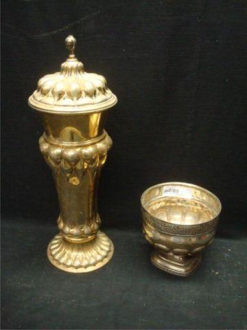 Appraisal: Lot of Possibly Silver Large lidded urn with a gilt