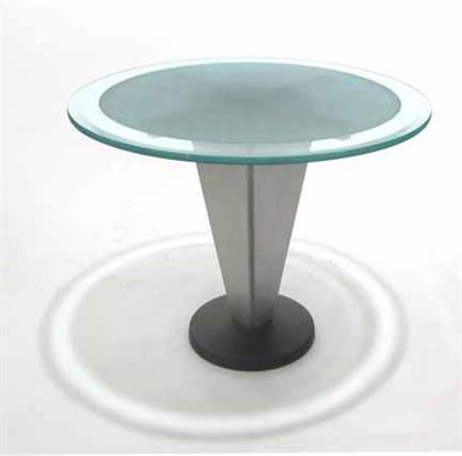 Appraisal: STONELINE DESIGN american 'VECTOR' TABLE Glass steel and plywood H