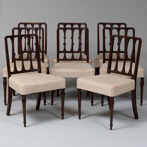 Appraisal: SET OF EIGHT GEORGE III MAHOGANY DINING CHAIRS x x