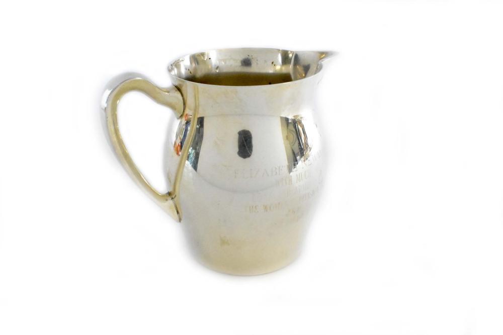 Appraisal: AMERICAN STERLING PAUL REVERE STYLE CREAM PITCHERModern Marked Poole Serpentine