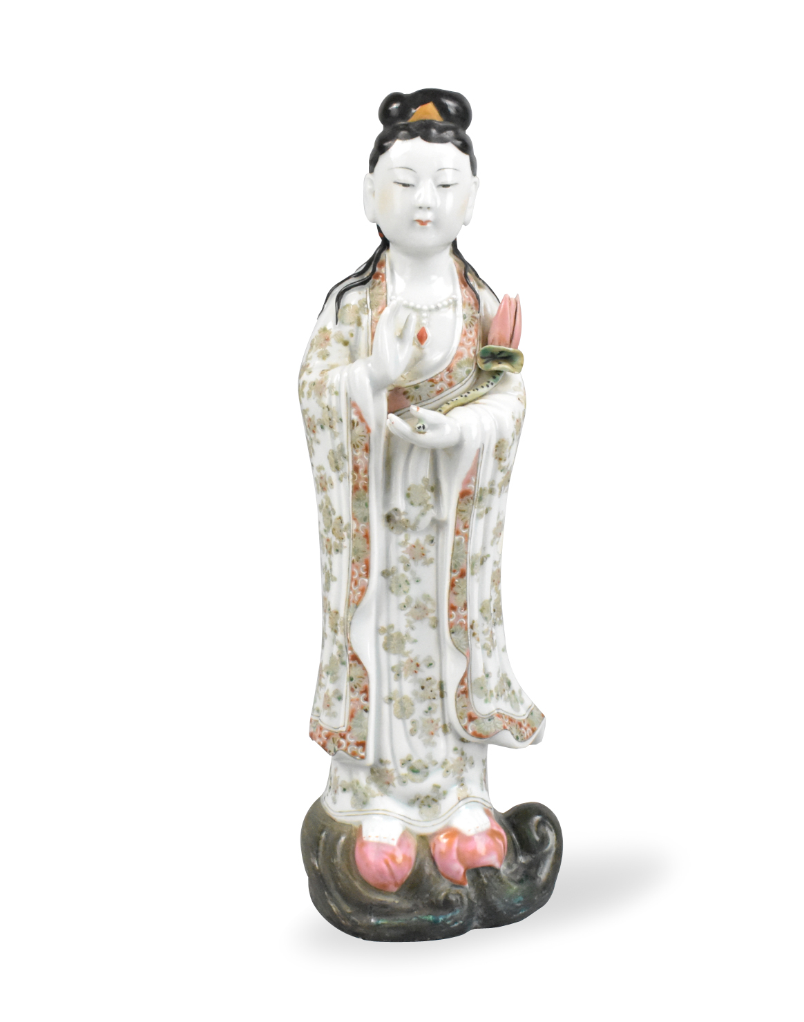 Appraisal: Chinese Republic Period female porcelain figure of a dark-haired woman