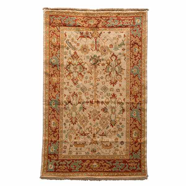 Appraisal: Oushak Rug Turkish a wool Oushak rug ft in x