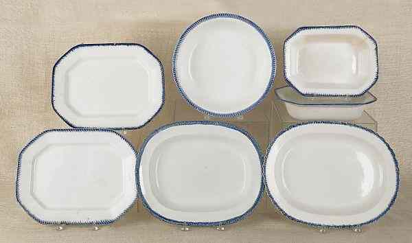 Appraisal: Seven pieces of Leeds porcelain th c to include platters