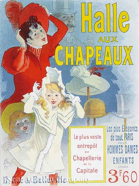 Appraisal: After Jules Cheret French - Halle aux Chapeaux color lithograph