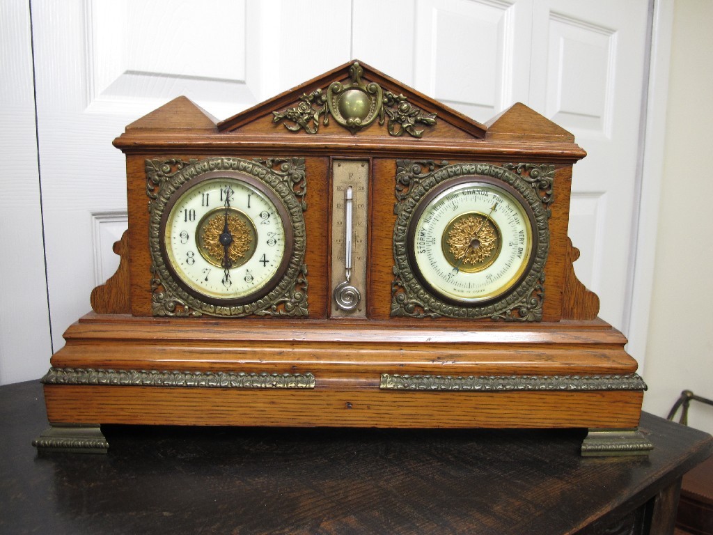 Appraisal: Late Victorian Edwardian clock barometer